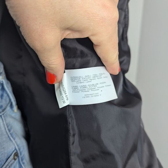 Vintage Esprit Lambskin Jacket, Military Style, Y2K Brown Leather, Size 10 - Picture 10 of 13